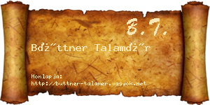 Büttner Talamér névjegykártya